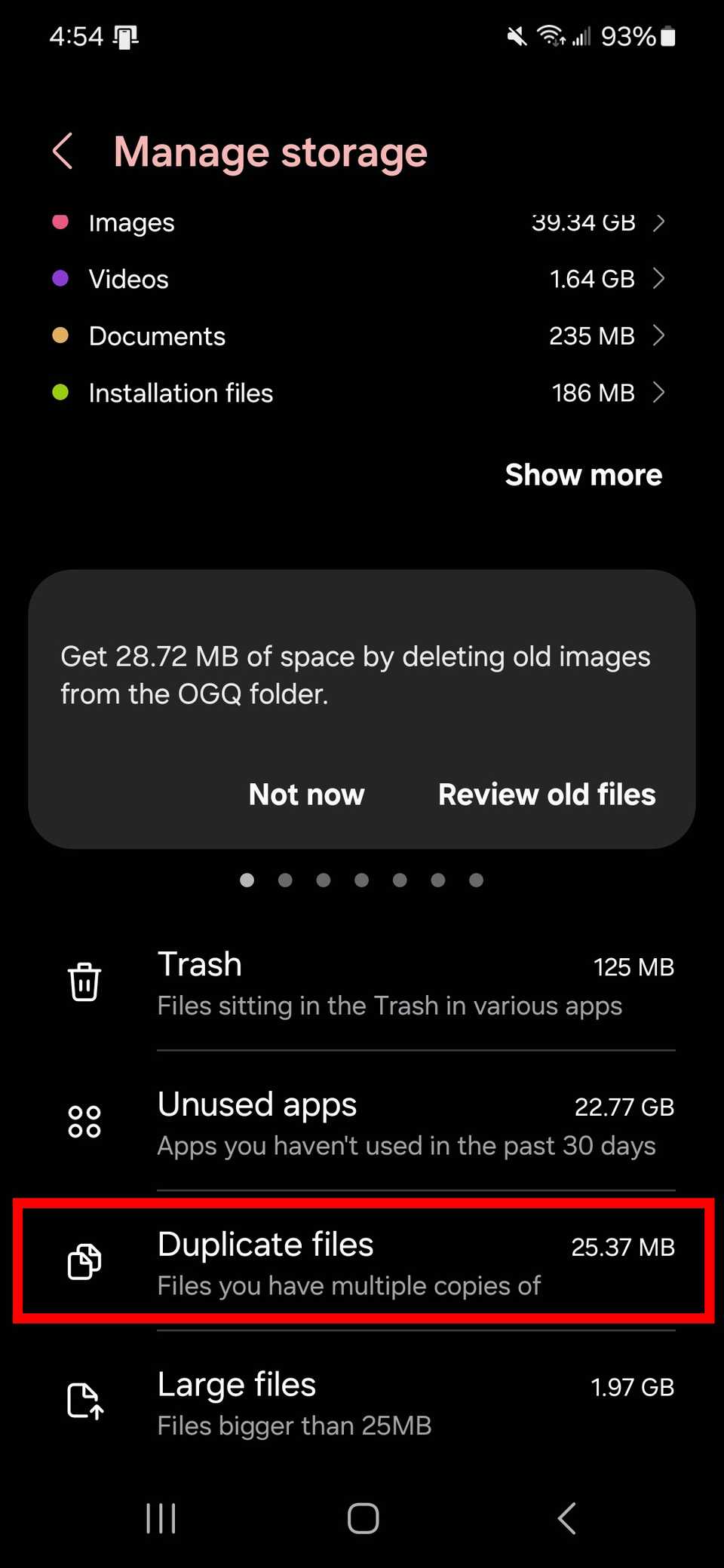 Duplicate file list
