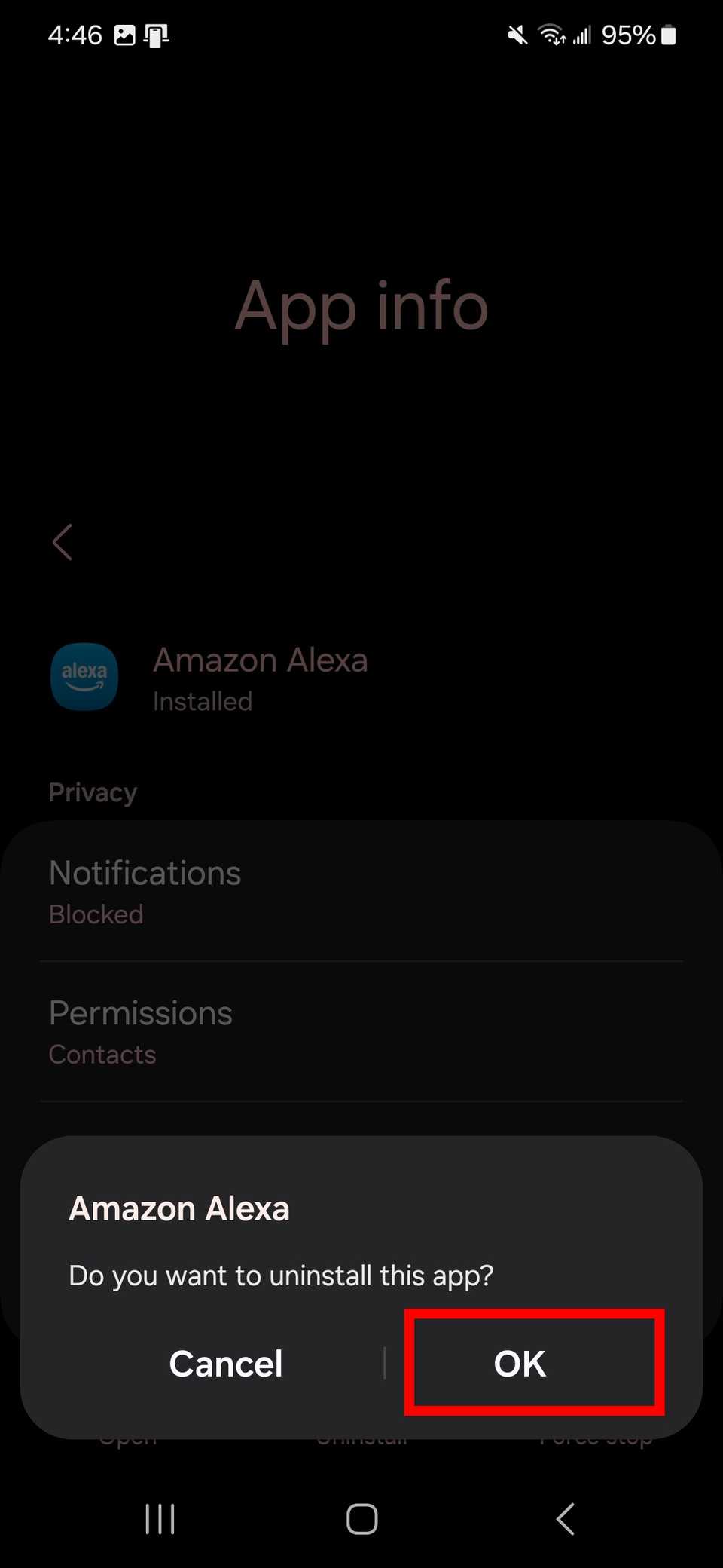 Clear cache button