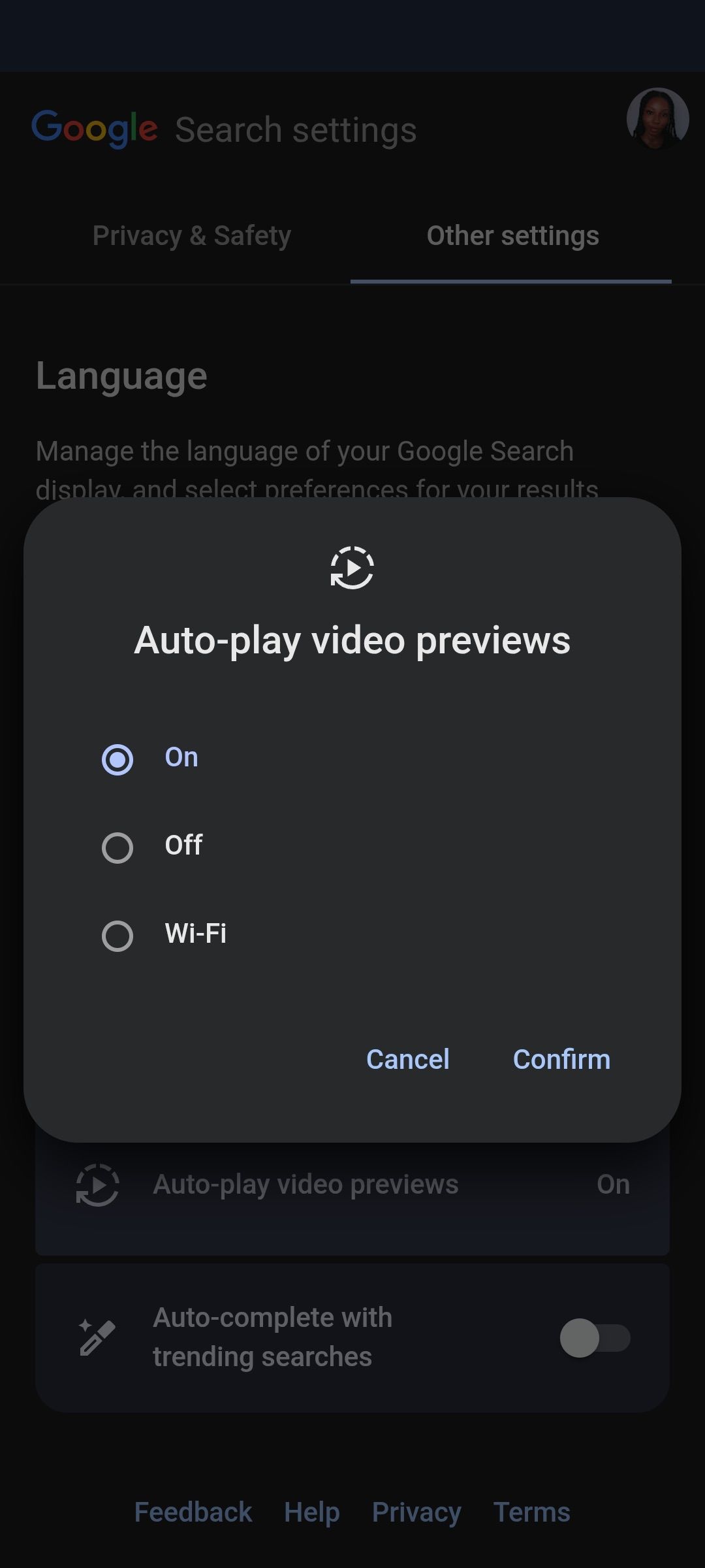 Disabling Video autoplay in Google Chrome app