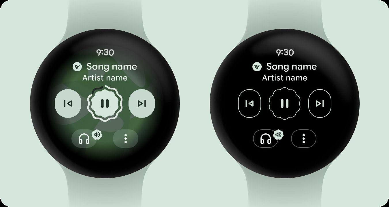 Wear OS 6 media controls on AOD