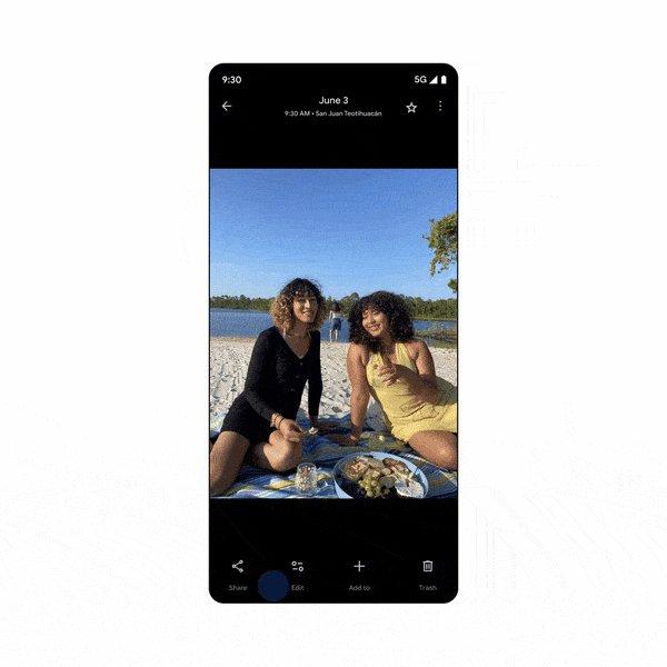A GIF highlighting Google Photos' new image editing tools.