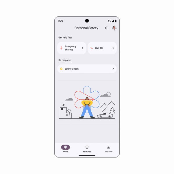 A GIF highlighting Safety Check's new 'Add time' feature.