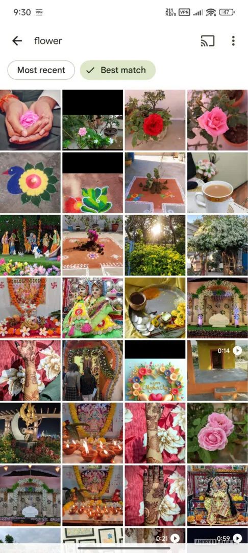 Google Photos' current search UI.