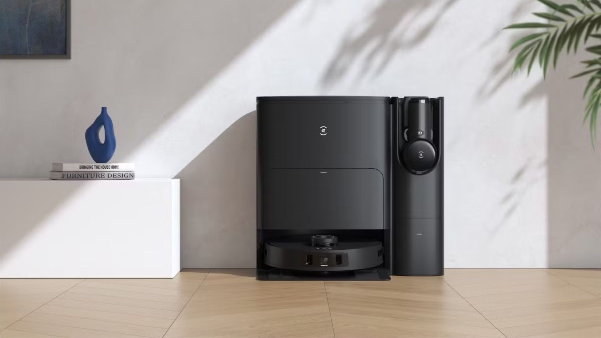 The Ecovacs Deebot T30S Combo on a hardwood floor.