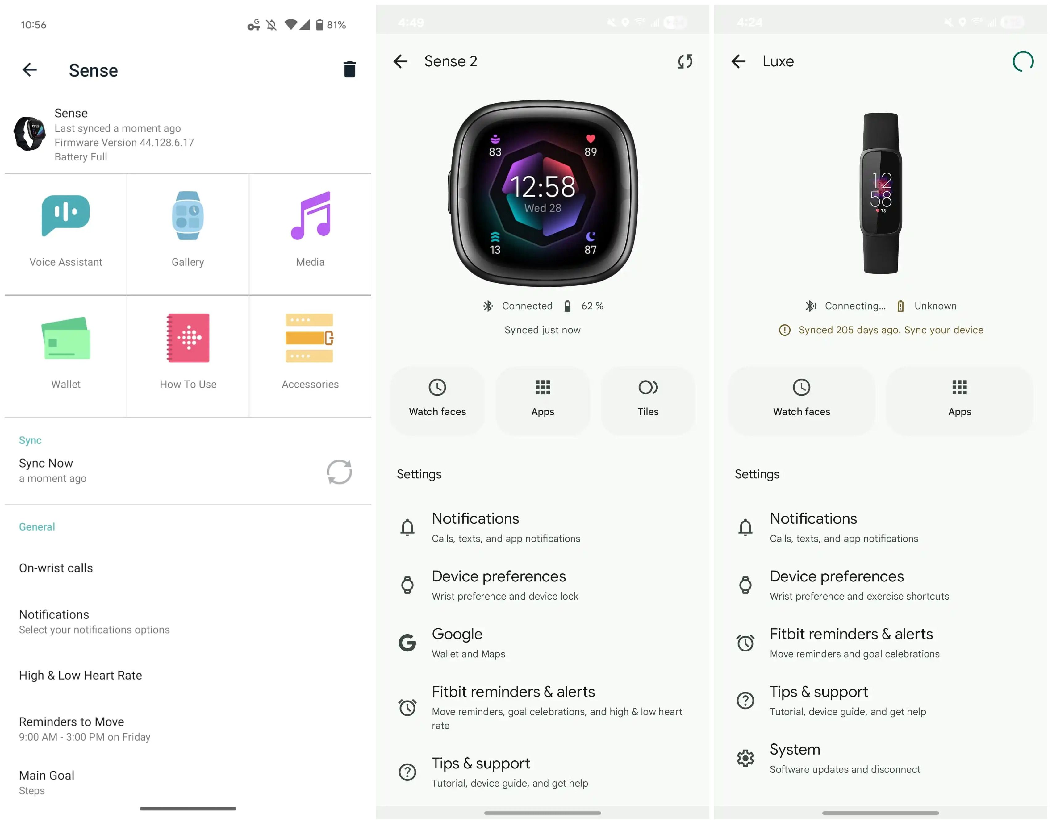 New Pixel-like Settings design in the Fitbit app