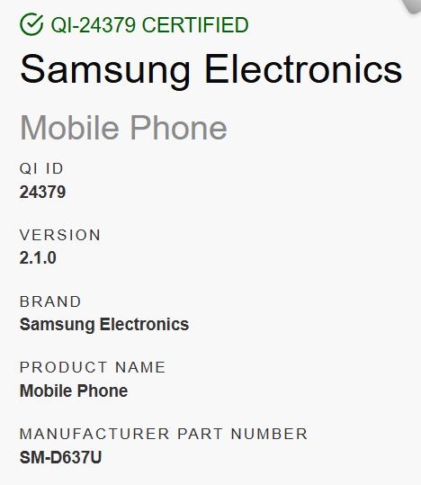 Samsung Galaxy Z Fold 7 QI2 listing