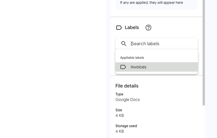 Google Drive labels