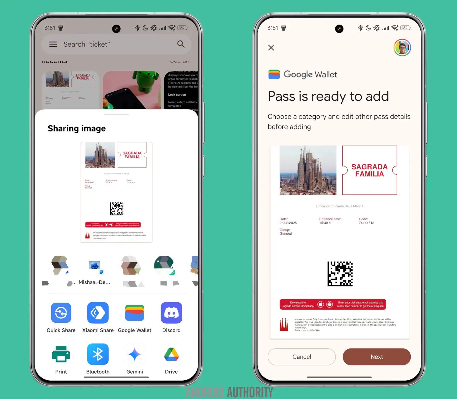 Tablas actualizadas de Actualización de Android utilizando los atajos de la cartera de Google.