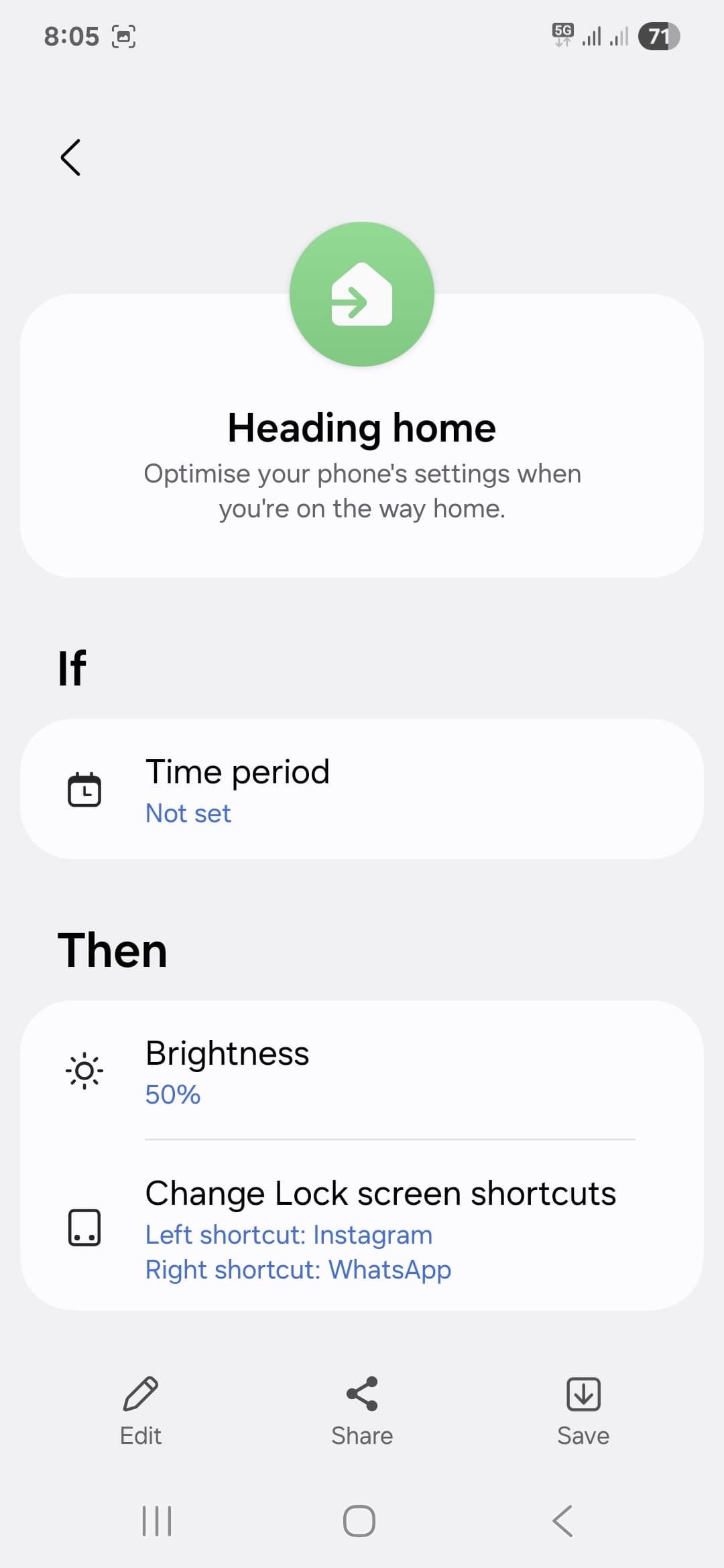 Home routine conditions