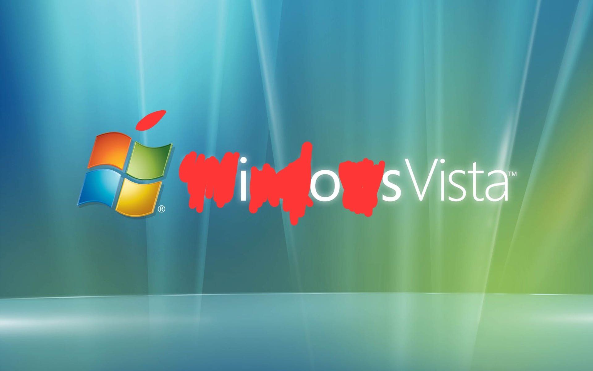 The Windows Vista logo with the letters W, N, D, and W in Windows crossed out, to read "ios Vista"