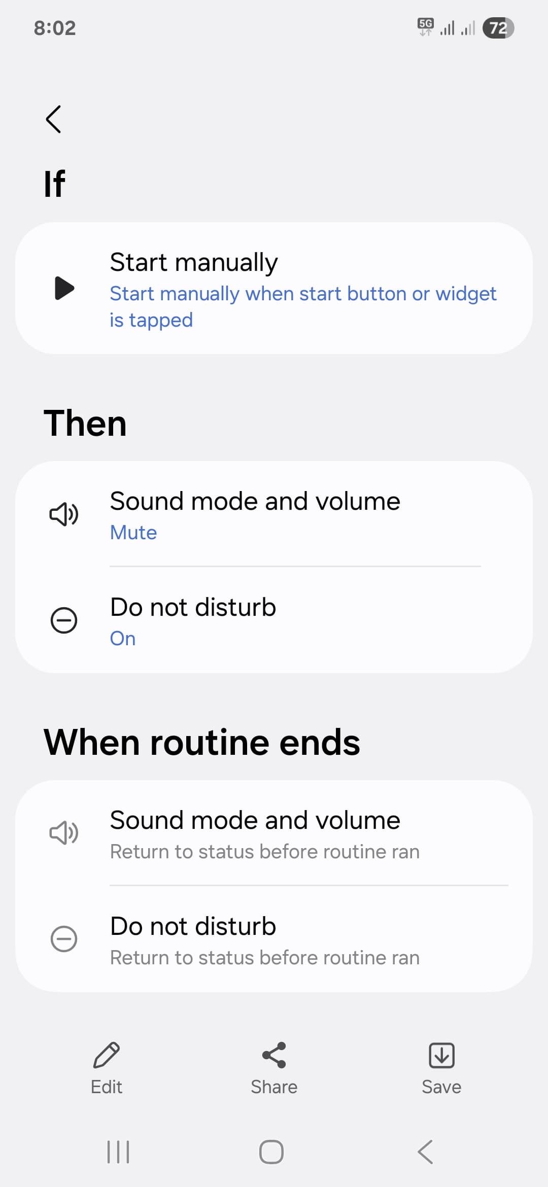 Meeting routine condition