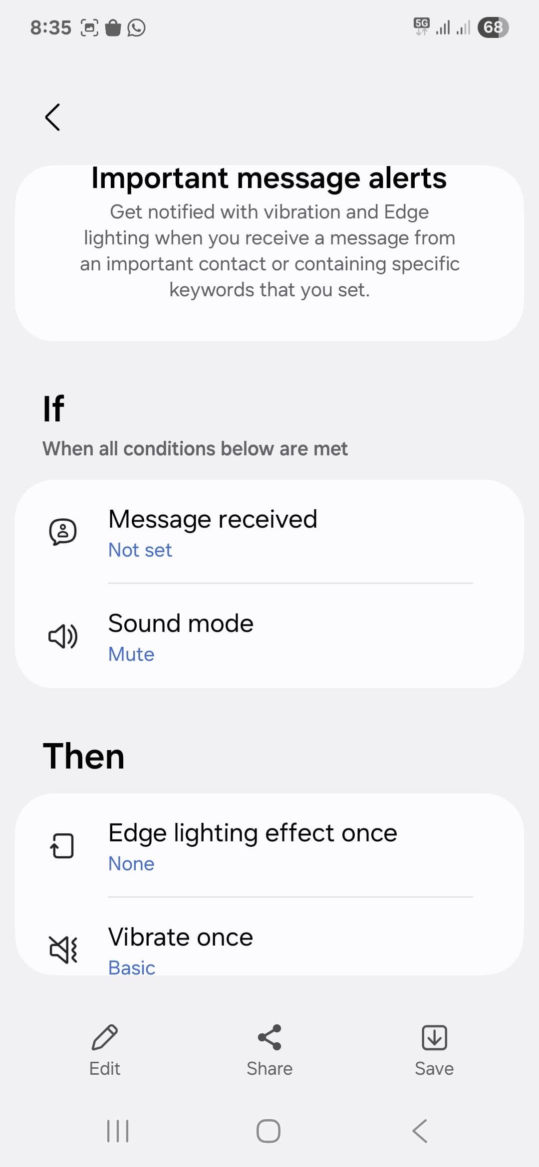 messages routine from someone