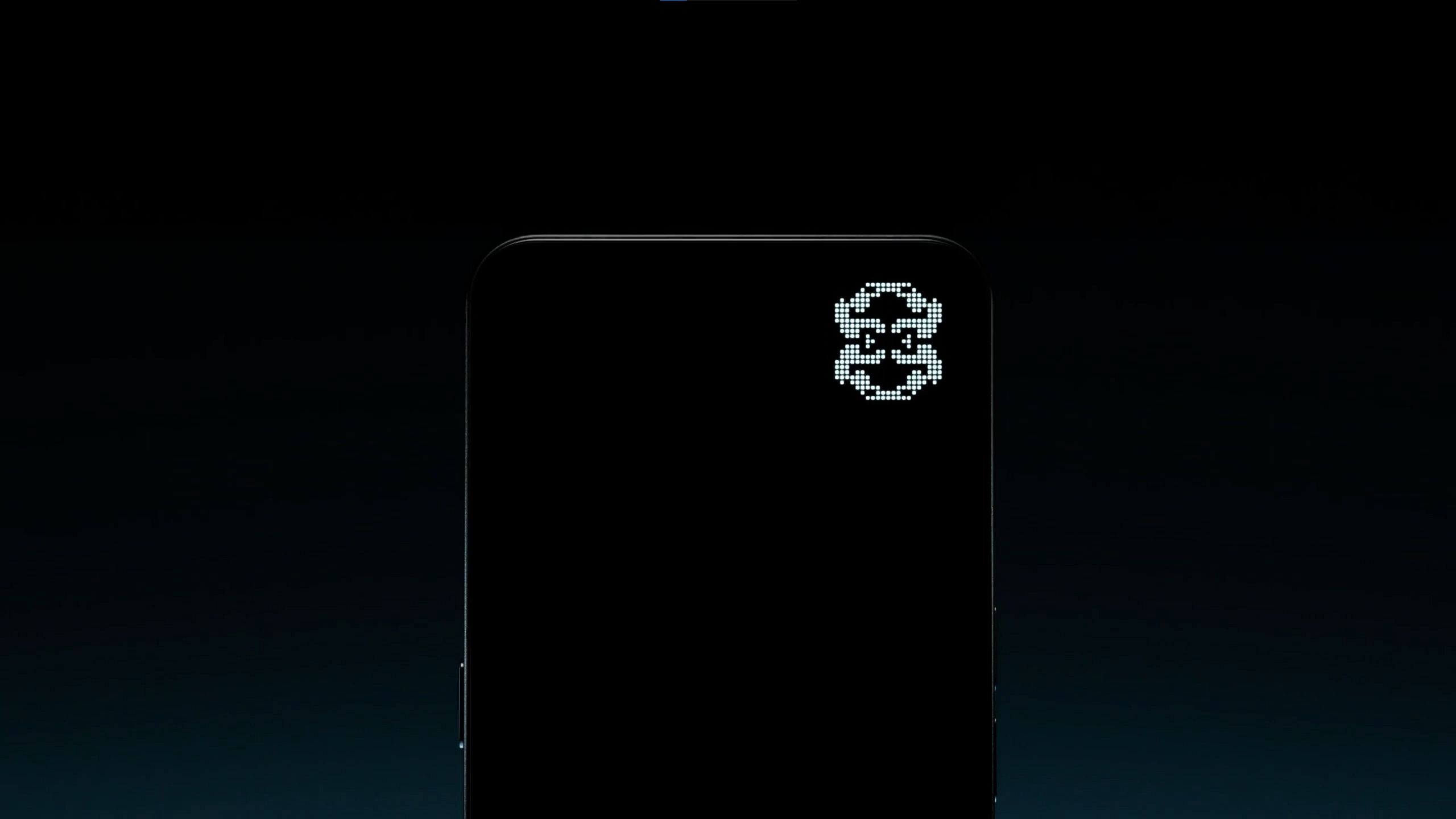 A screenshot from a Nothing Phone 3 teaser video showing the new Glyph Matrix.