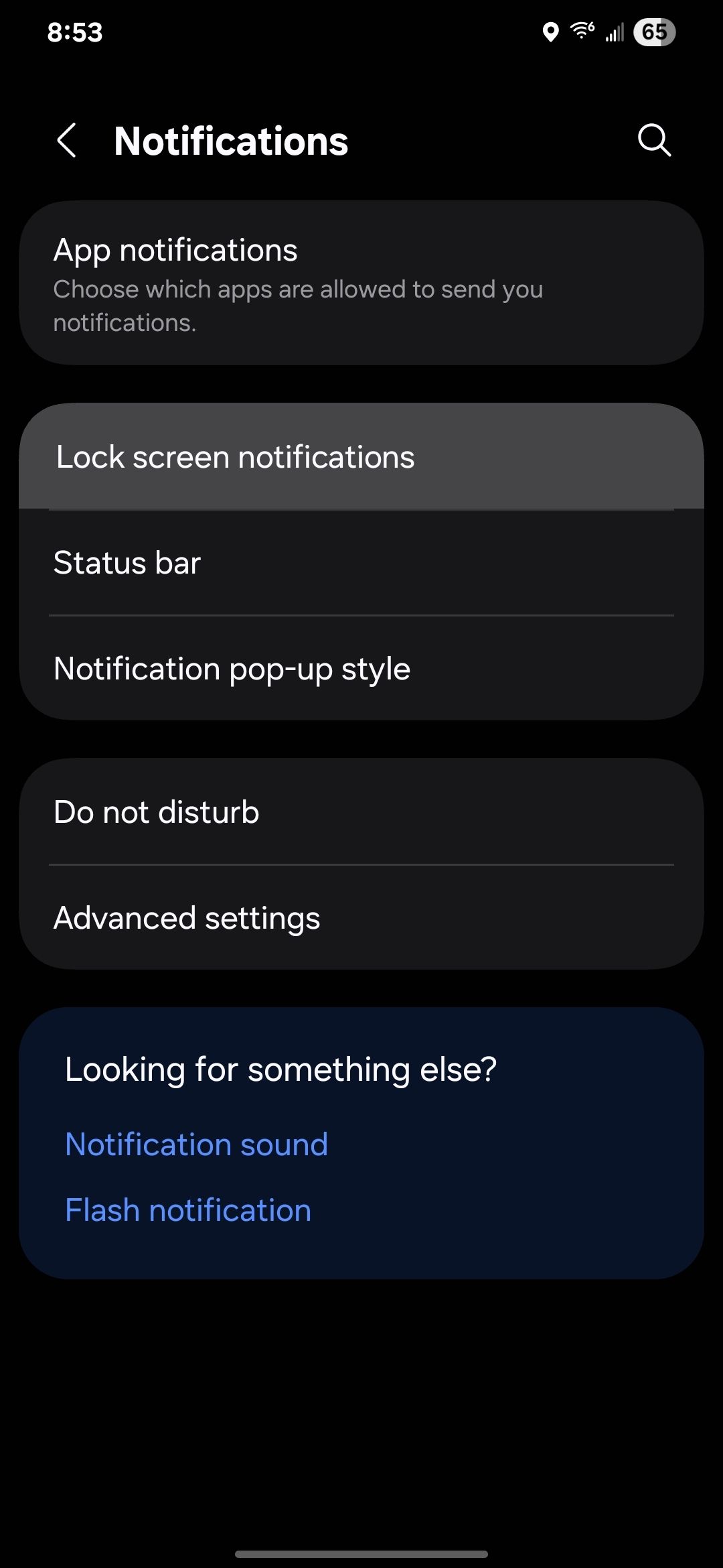 Las opciones de notificación de pantalla de bloqueo en una UI 7.