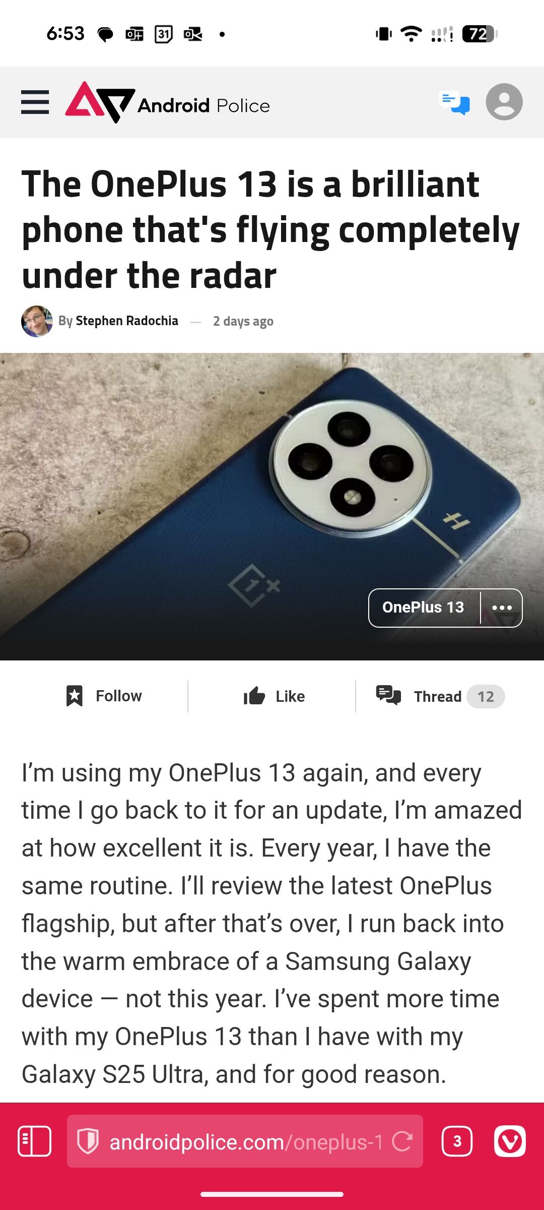 Open a page in Vivaldi