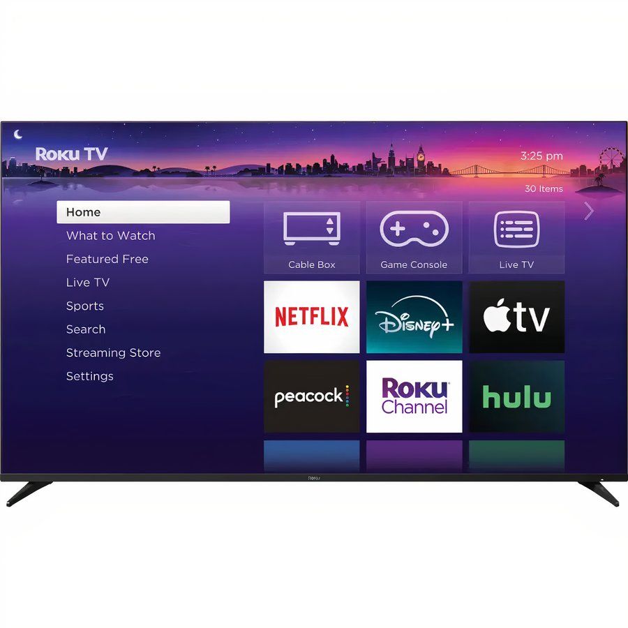 Roku 65-inch Pro series QLED 4K TV on white background
