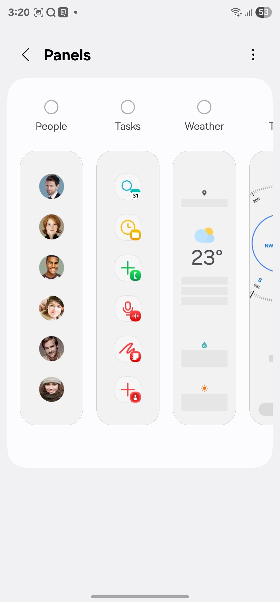 Samsung edge panel settings