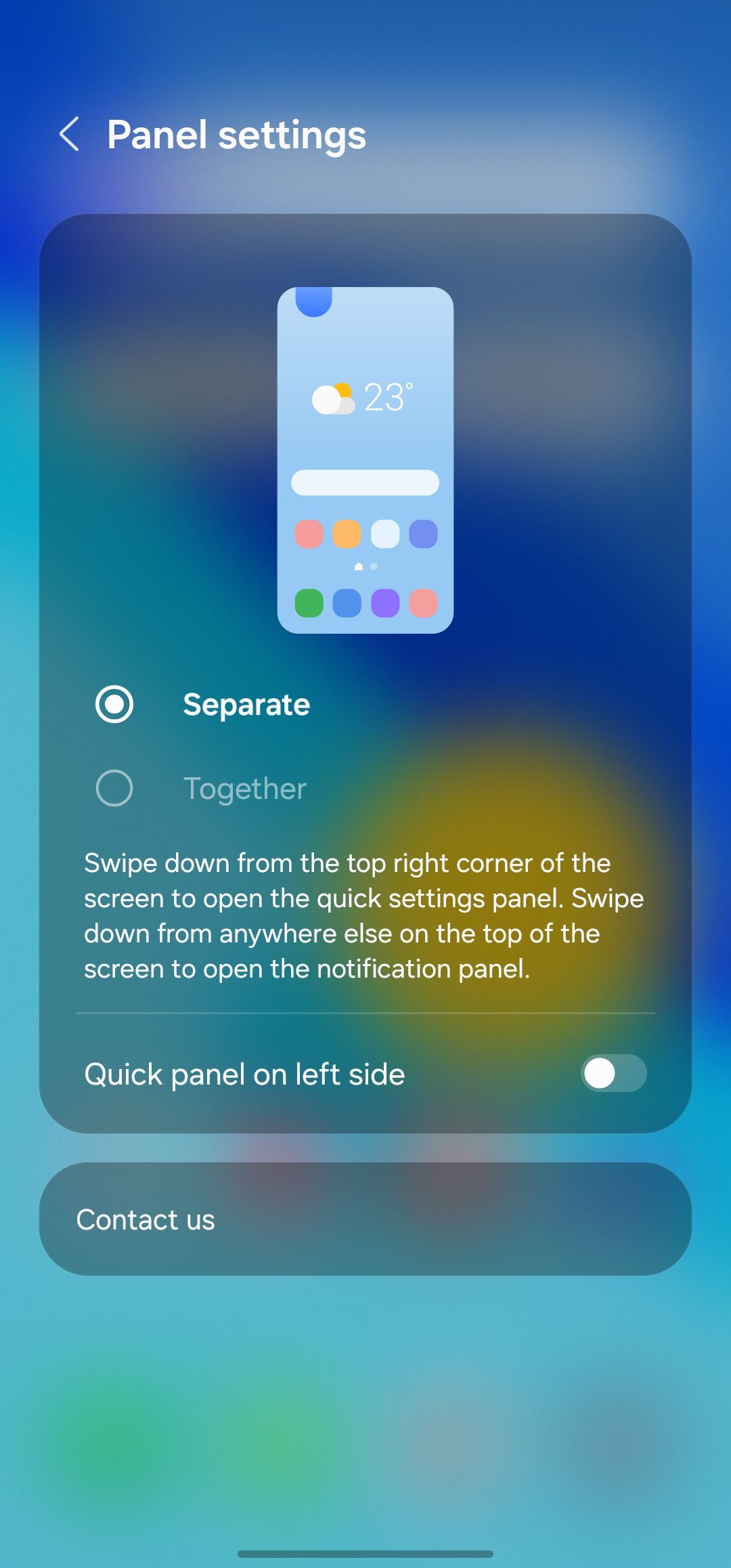 change Samsung quick settings