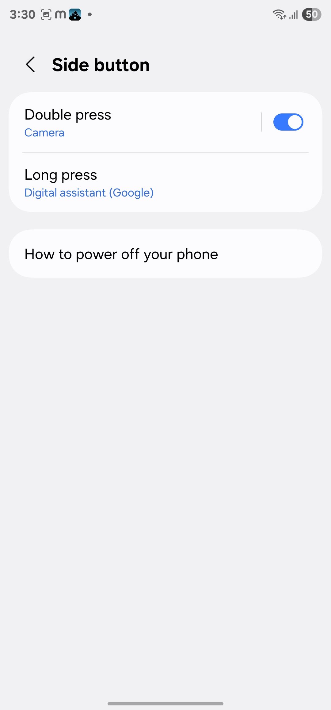 side button settings