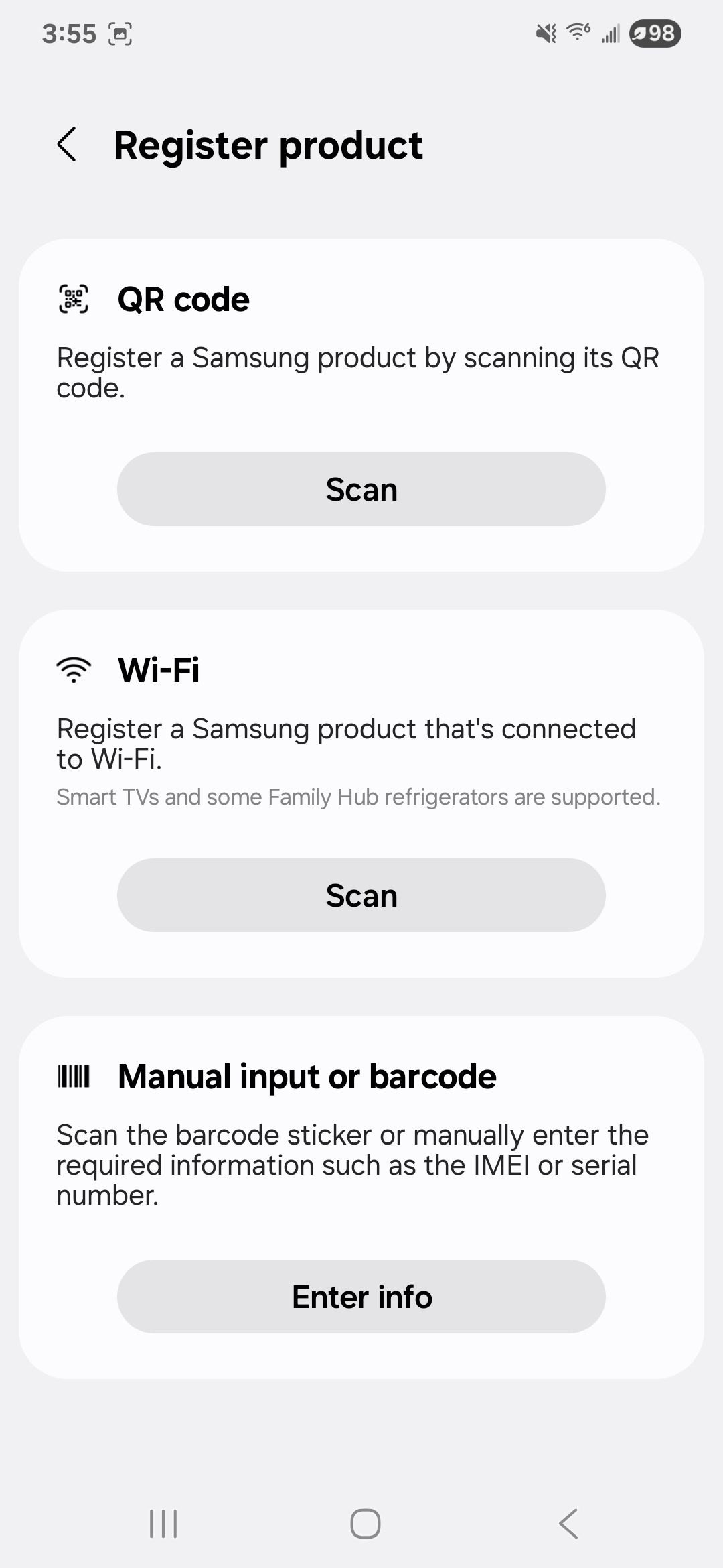 Las capturas de pantalla de la aplicación de miembros de Samsung resaltan la pantalla de grabación de productos.