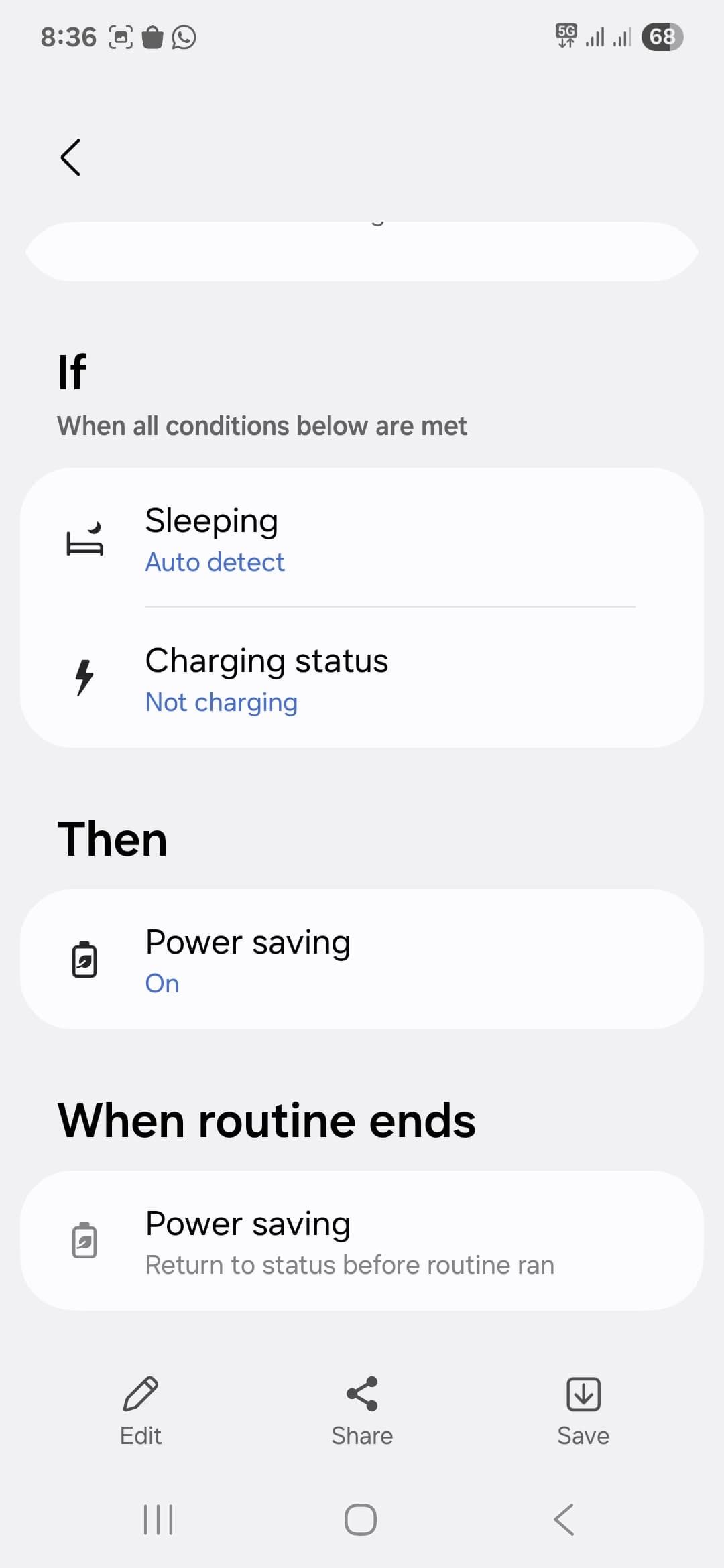 sleep routine condition