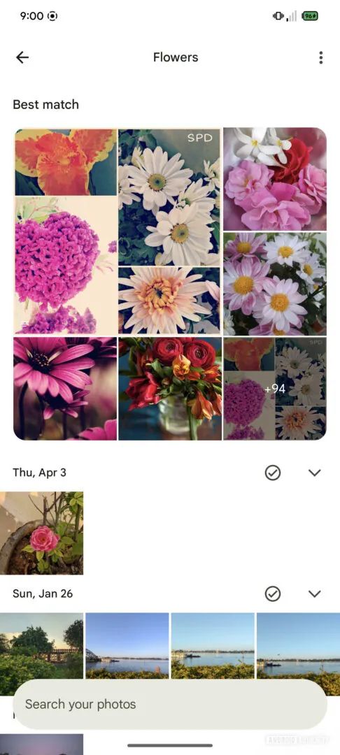 Google Photos' upcoming search UI.