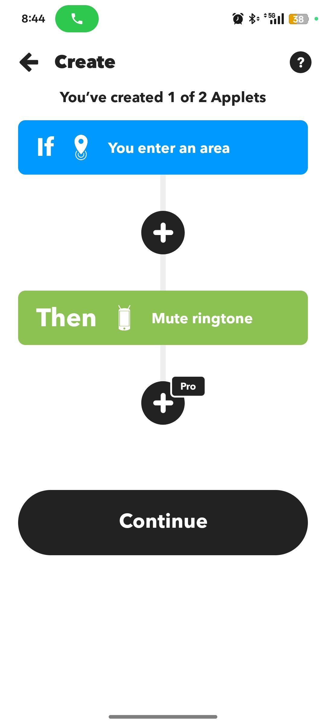 SI crea el botón y luego la condición de comportamiento del dispositivo en la aplicación IFTTT