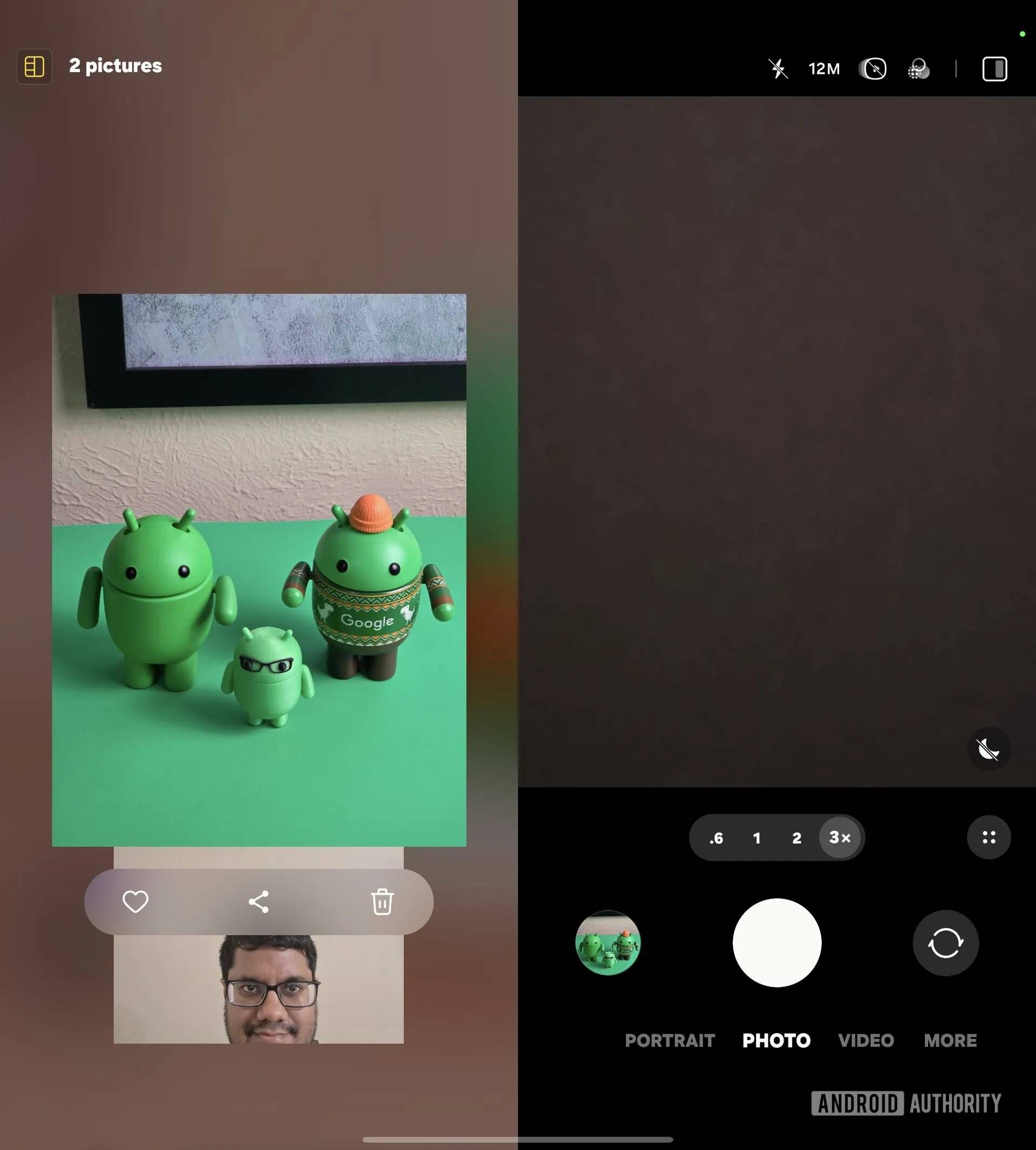 The updated Capture View mode on the Galaxy Z Fold 7.