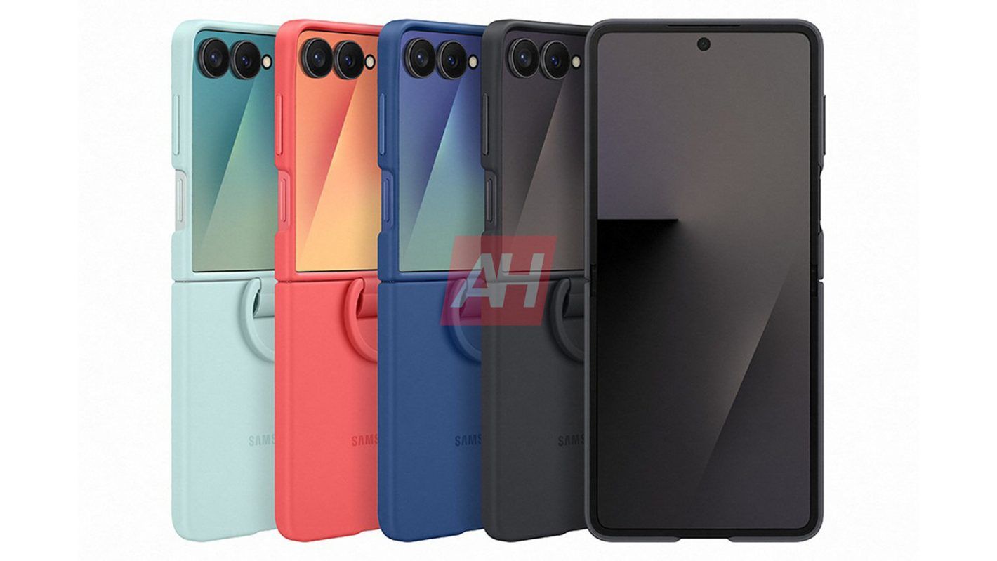 A render of the Galaxy Z Flip 7's Silicone Ring case in four colors.