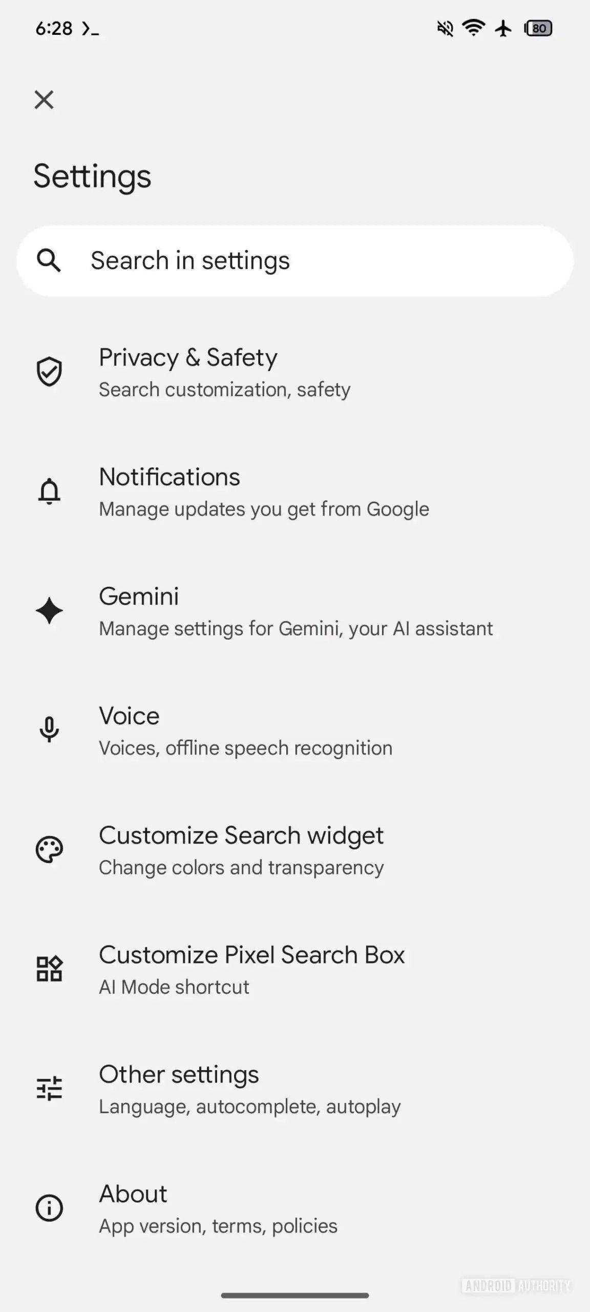 Google-app-settings-with-Customize-Pixel-Search-Box-option-scaled