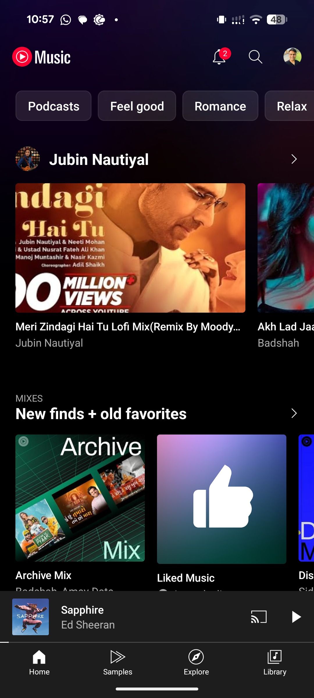 YouTube Music main page