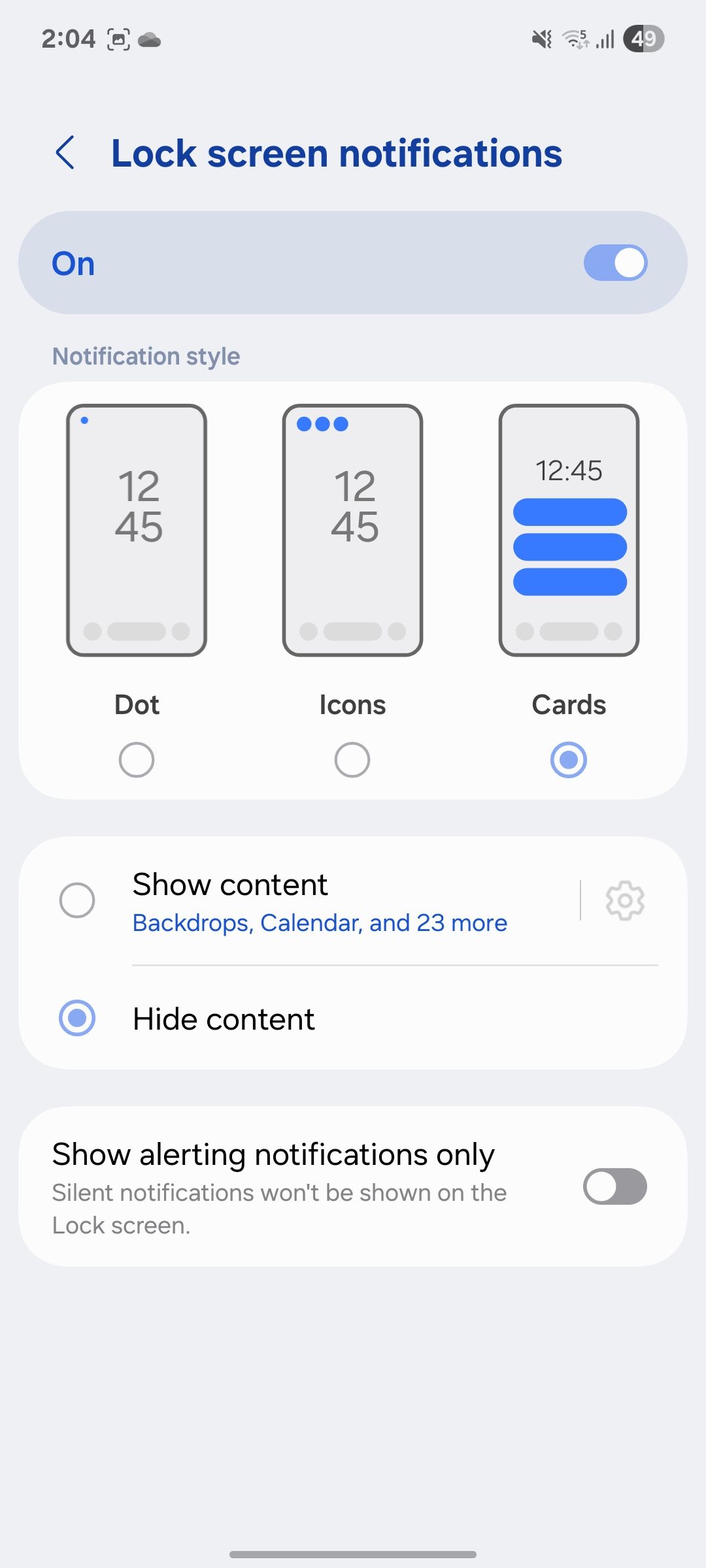 hide lock screen notifications