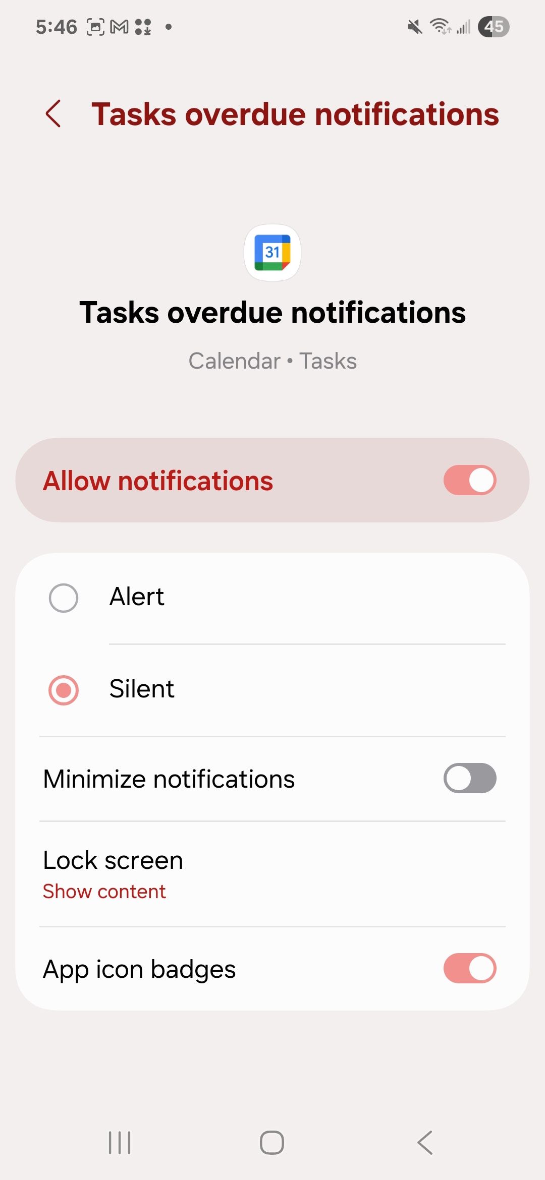 Notificaciones para las tareas posteriores al calendario de Google