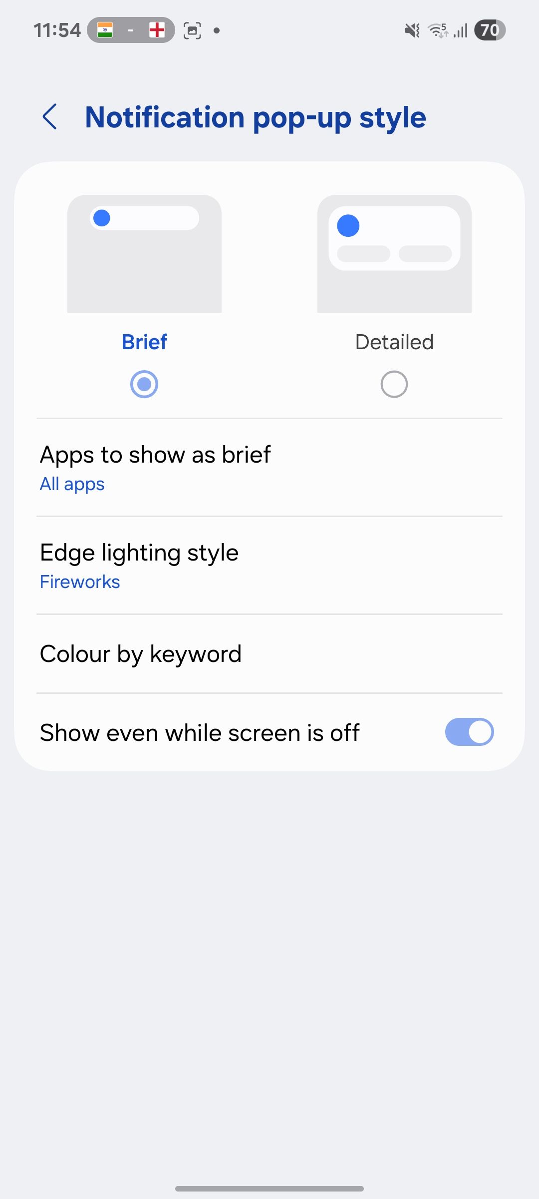 Estilo pop-up de notificação