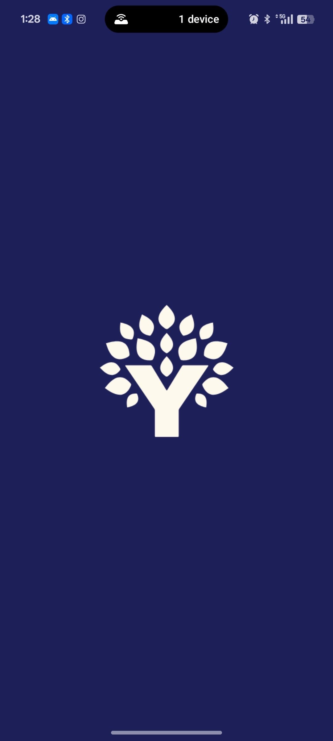 Logotipo de la aplicación YNAB sobre fondo morado oscuro
