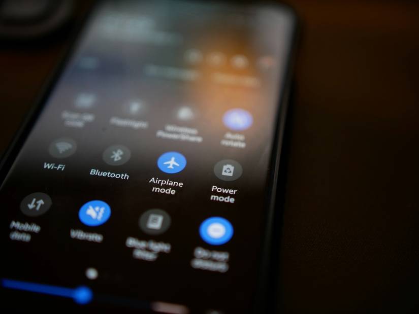 Close up shot of Airplane mode enabled on Android phone