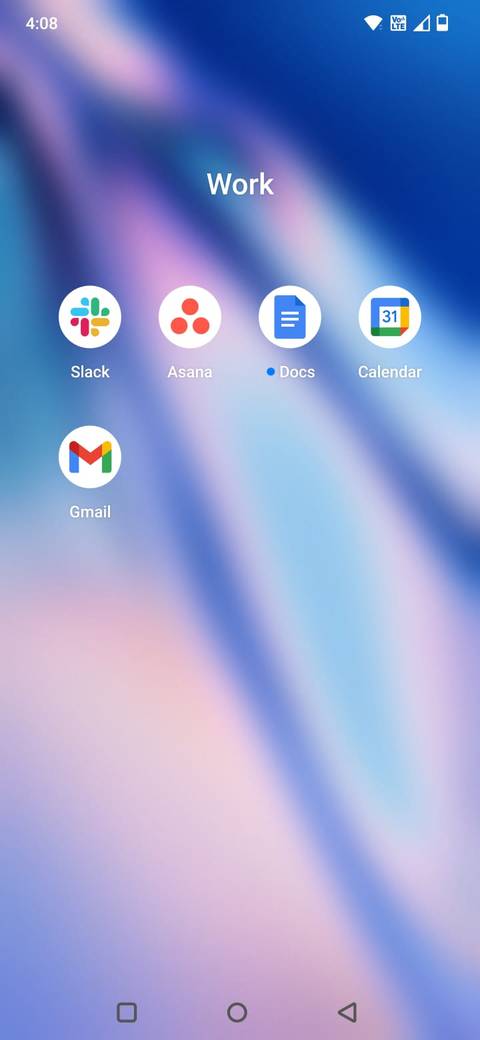 Captura de pantalla que muestra la aplicación en la carpeta de trabajo