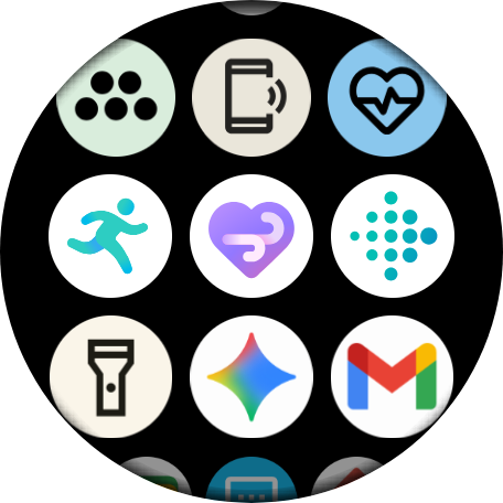 屏幕截图显示了佩戴OS上Fitbit应用程序的新的Google材料图标。