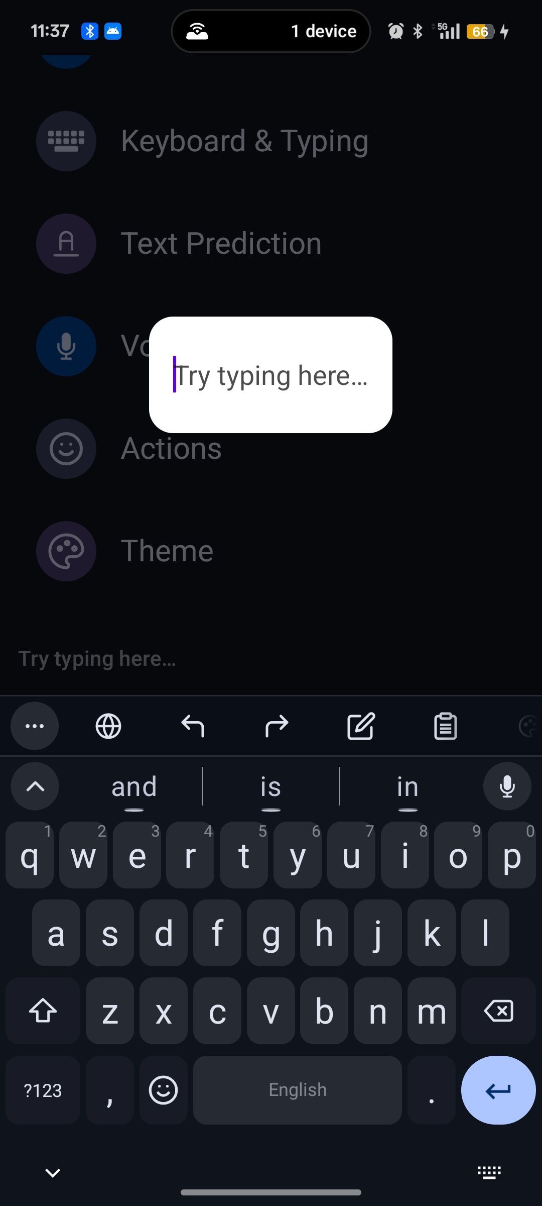 Text box prompting user to type something with FUTO keyboard