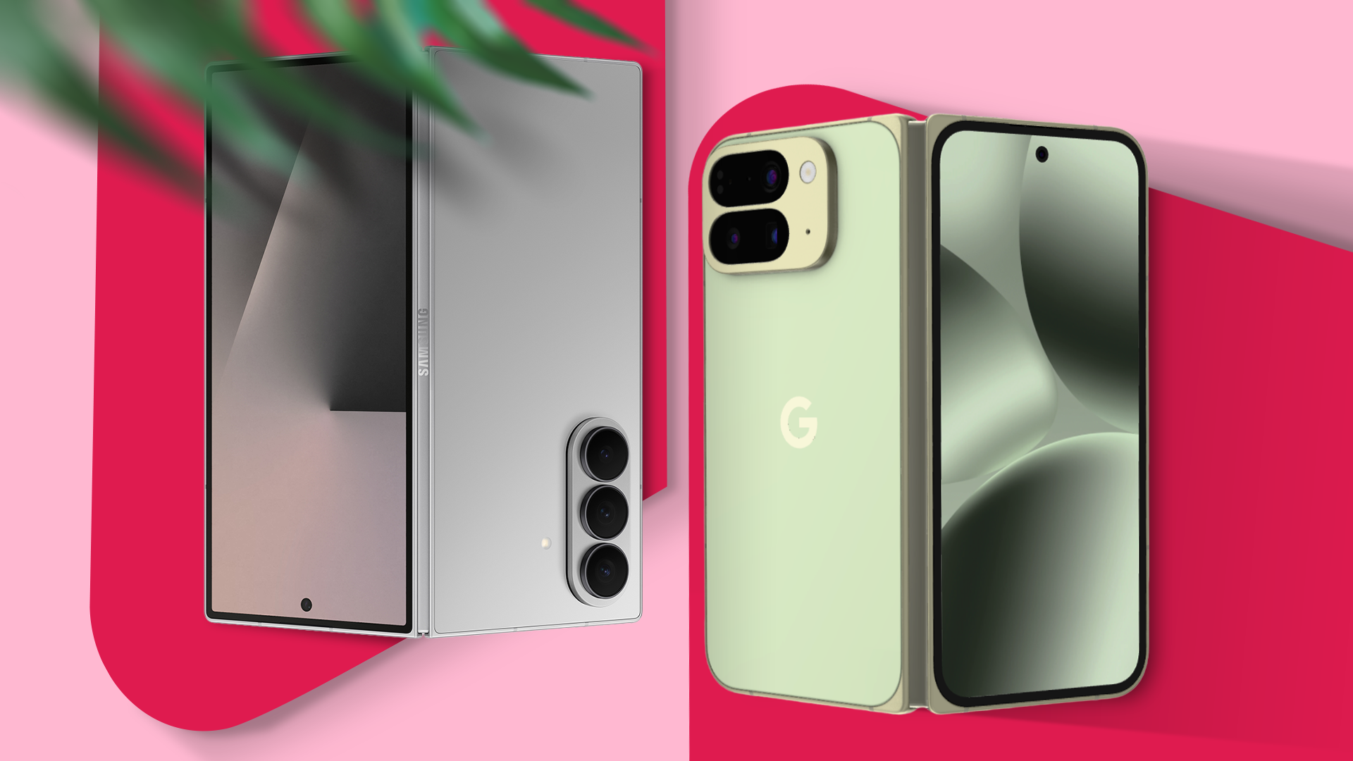 Side-by-side comparison of the Samsung Galaxy Z Fold 7 and the Google Pixel 10 Pro Fold