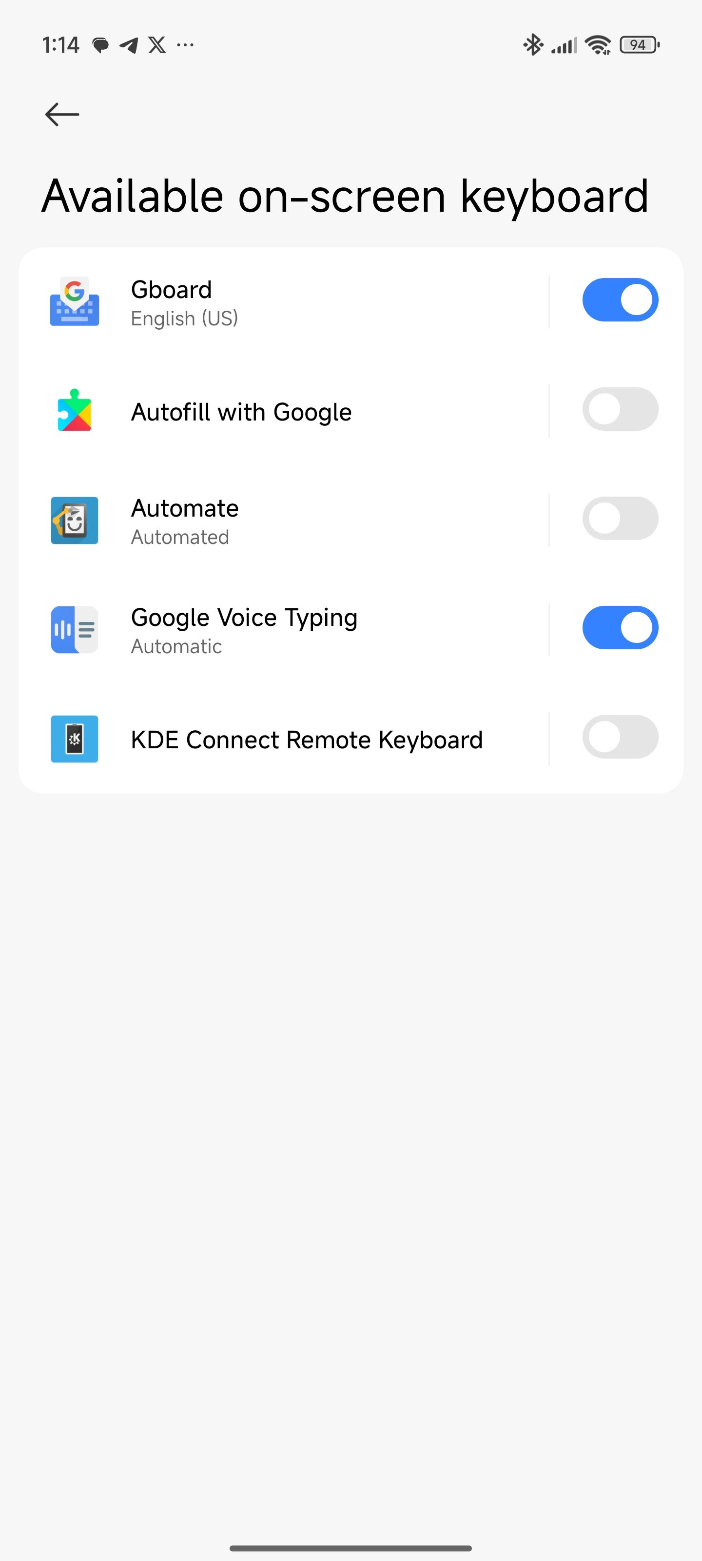 Autofil com opções do Google no Gbord