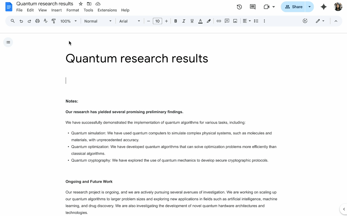 A GIF highlighting Google Docs' audio button. 