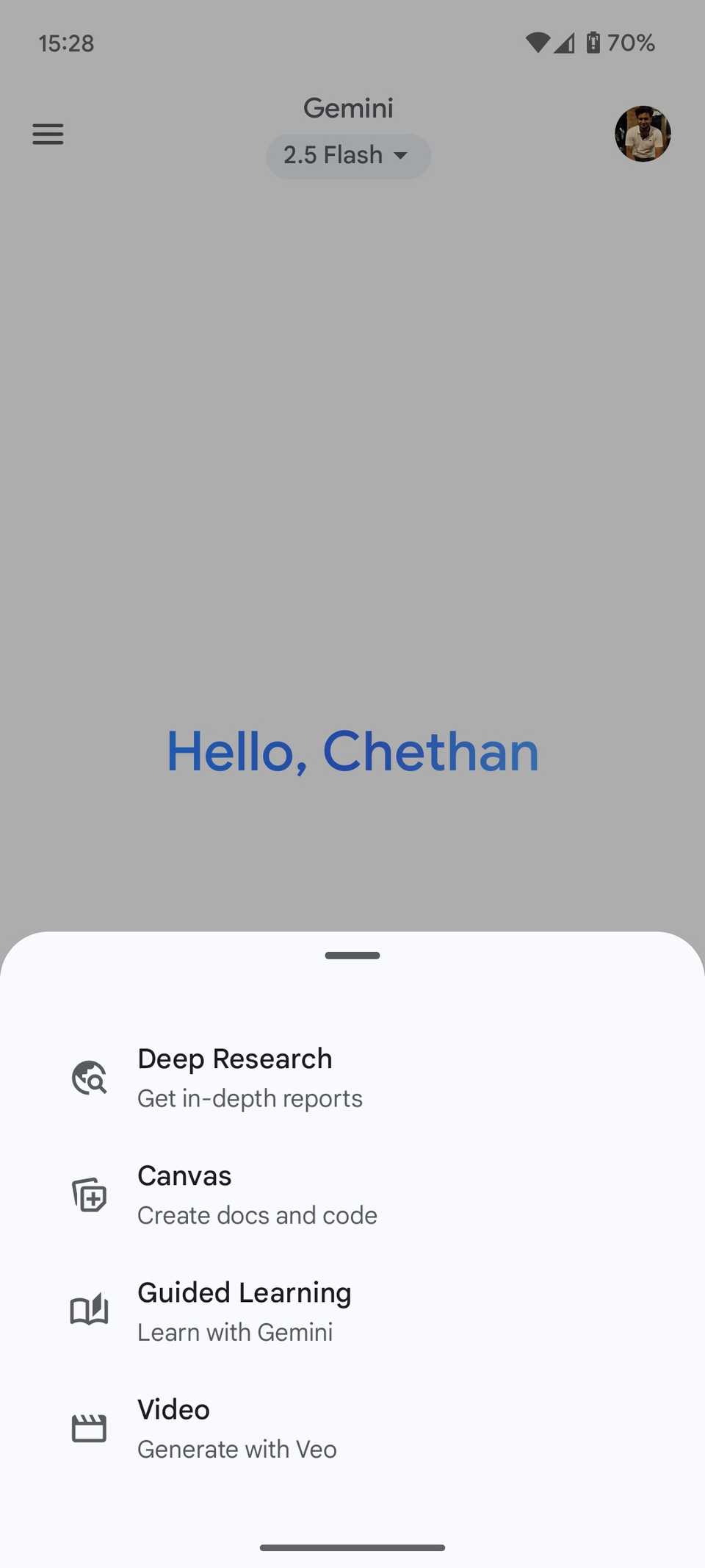 Um vídeo de captura de tela do aplicativo Google Gemstie para Android mostra a opção