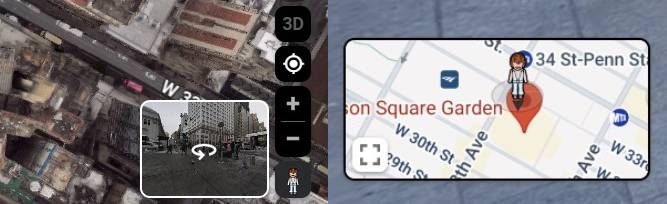O ícone Pegman do Google Maps em Boone's Clothing.
