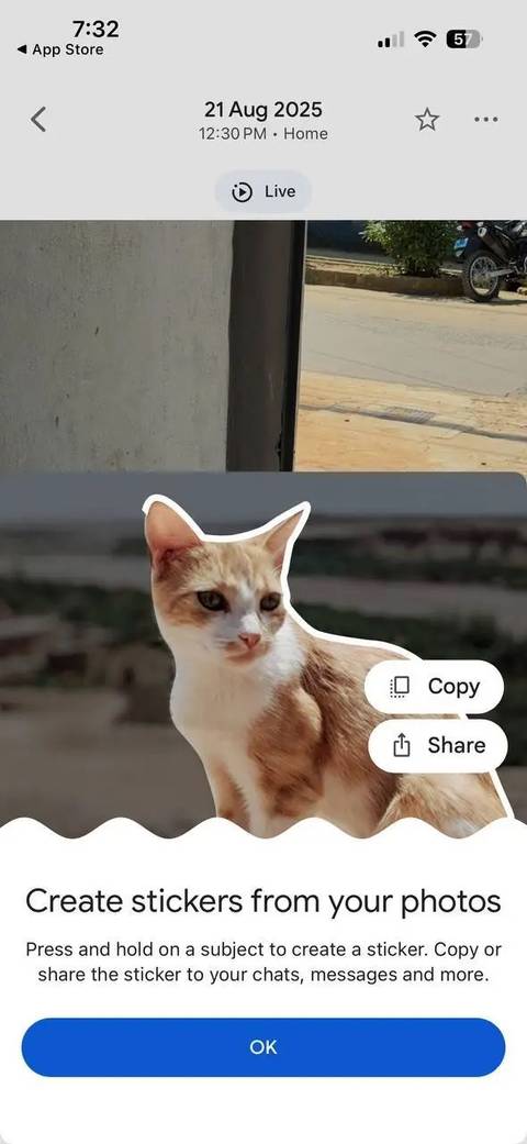 Google Fotoğraflar sticker özelliği