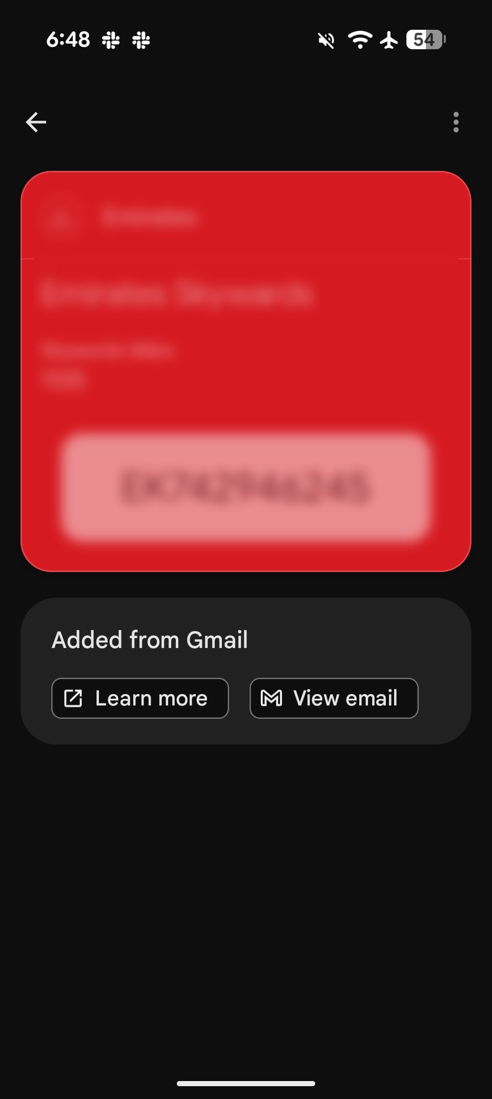 Google Wallet with a pass open