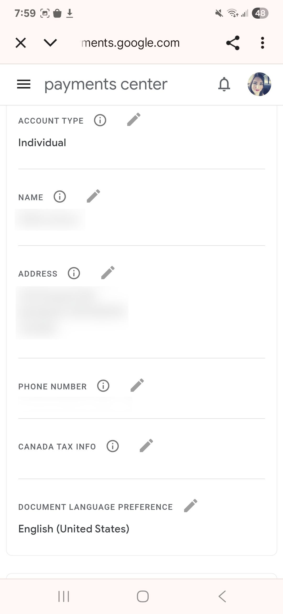 Cambie los detalles de su cuenta de Google Wallet con una lista de opciones y modifique el icono al lado