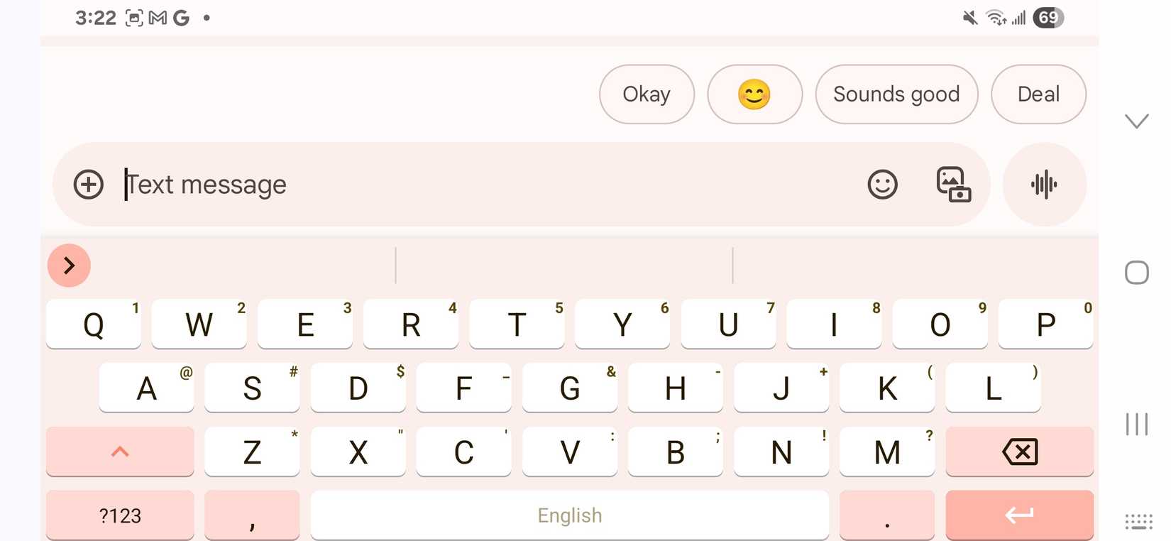 Layout de teclado de Heliboard da paisagem de preferência
