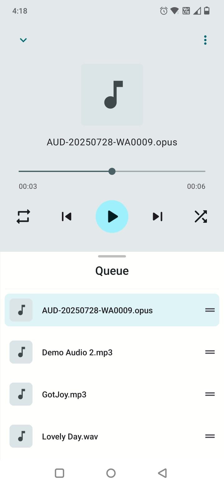 屏幕截图在Pcloud中显示音频文件