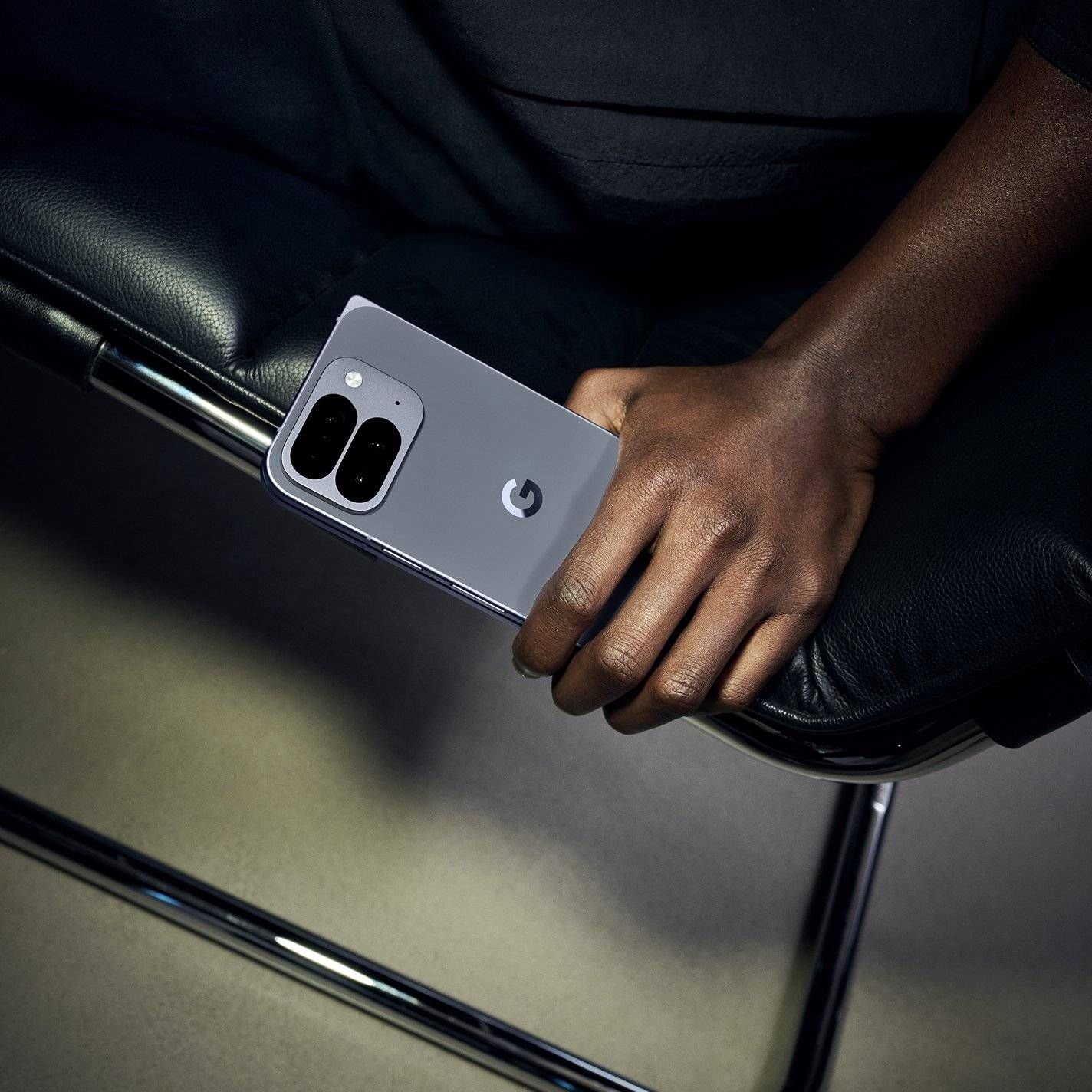 The Moonstone Pixel 10 Pro Fold held in a hand.